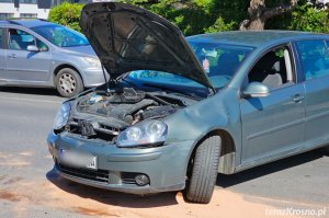 Zderzenie volkswagena i audi w Korczynie