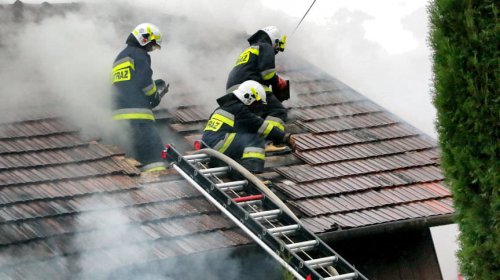 Pożar domu w Równem