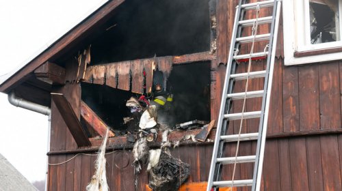 Pożar domu w Tylawie