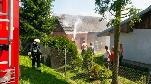 Pożar budynku gospodarczego w Kopytowej