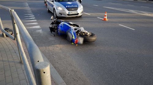 Zderzenie motocyklisty z samochodem osobowym