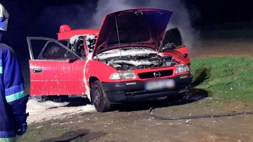 Pożar samochodu osobowego w Korczynie