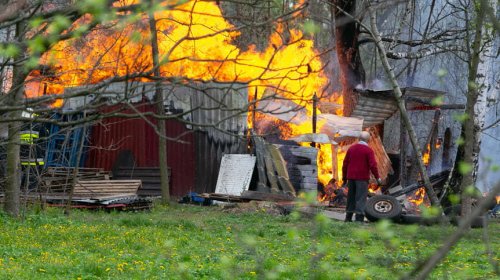 Pożar drewutni w Chorkówce