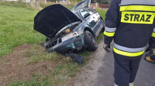 Kolizja w Krośnie. Kierujący Volkswagenem uderzył w przepust