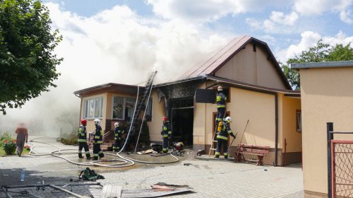 Pożar budynku w Klimkówce