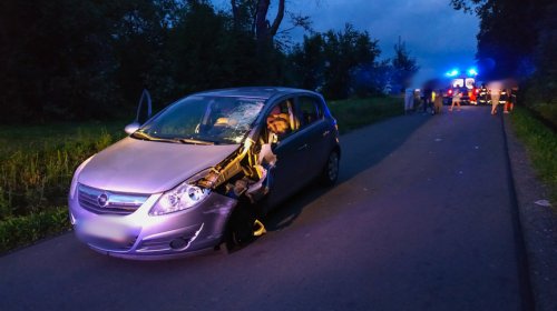 Korczyna.Wpadek z udziałem motorowerzysty 