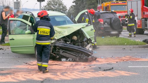 Wypadek na Podkarpackiej w Krośnie