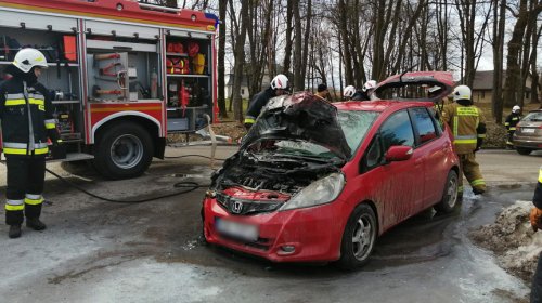 Pożar samochodu w Haczowie